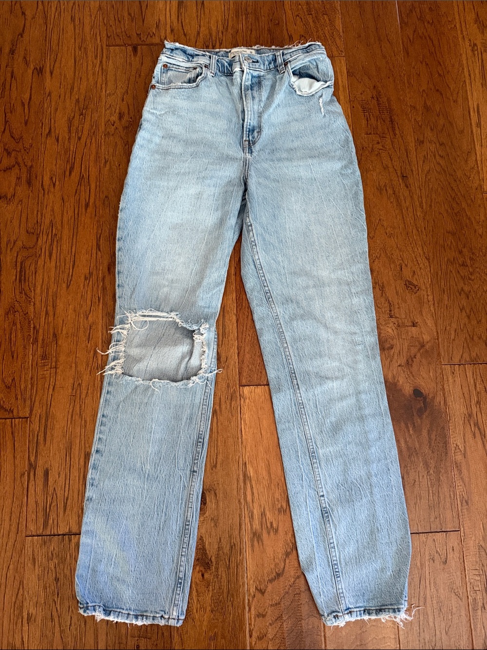 Abercrombie & Fitch The '90s Straight Ultra High Rise Jeans Blue 8L